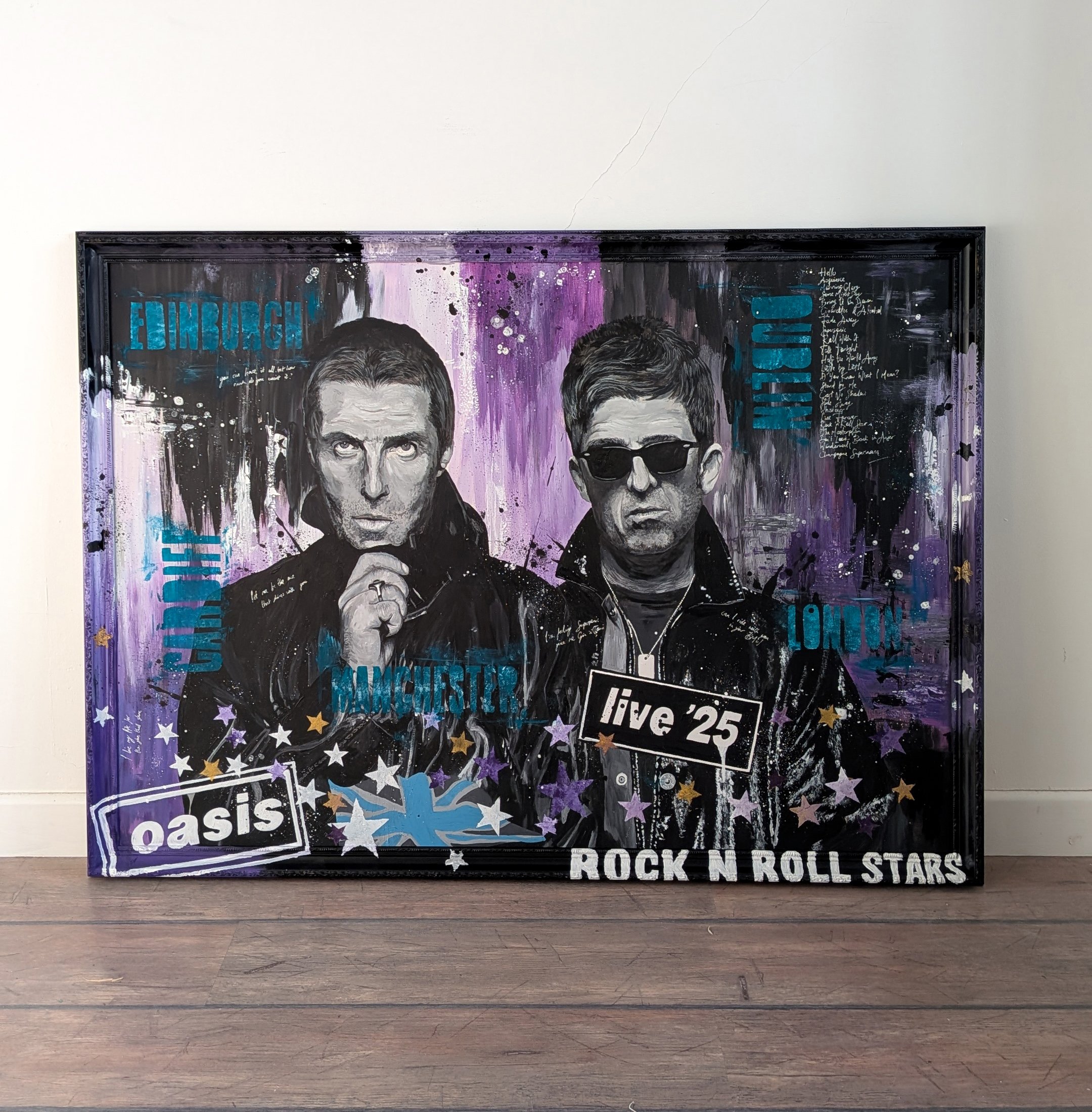 Oasis Live 25 - Original Painting. Liam Gallagher painting, Noel